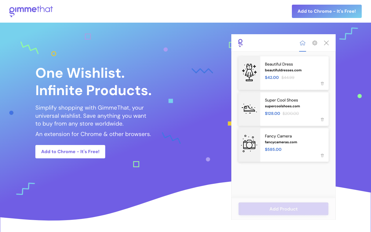 GimmeThat - Your Universal Shopping Wishlist, Right in Your Web Browser