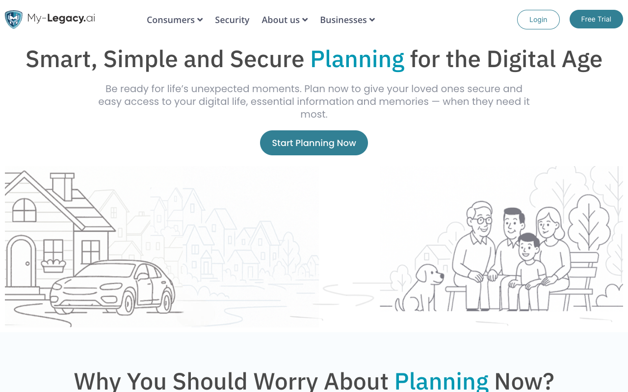 My-Legacy.ai - Conversational, secure & affordable estate planning platform Estate Planning Online Will Executor