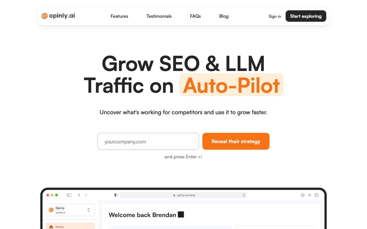 Opinly AI - Competitor Monitoring for Software Businesses