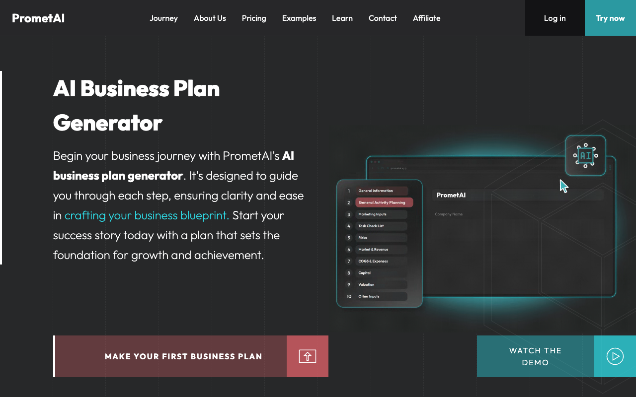 PrometAI - AI-driven business plan and valuation generator
