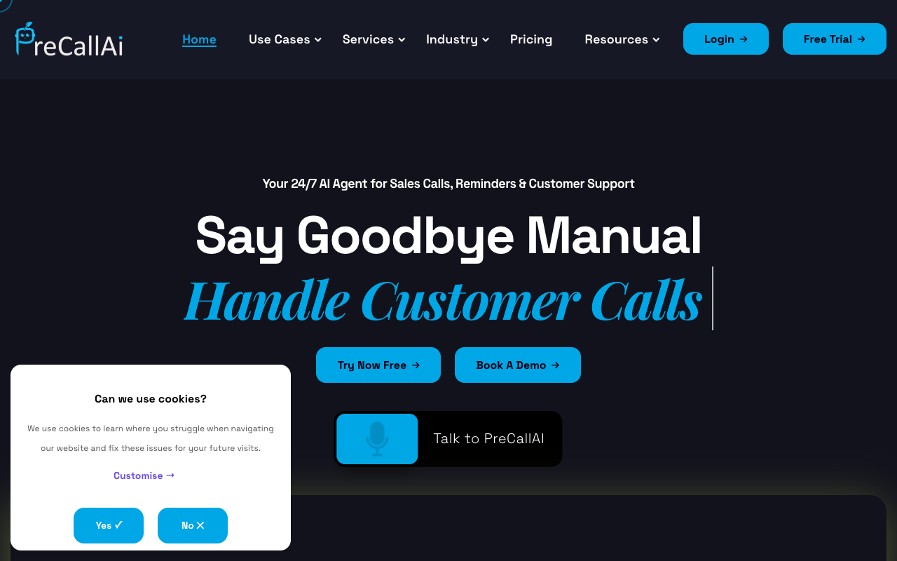 PreCallAI - Revolutionizing Sales with AI-powered Voice Bots