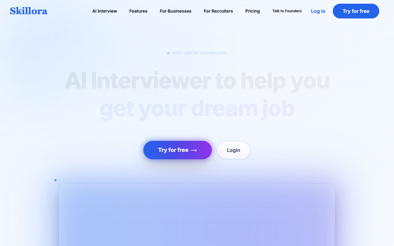 Skillora - AI Mock Interview Tool to Help You Land Your Dream Job