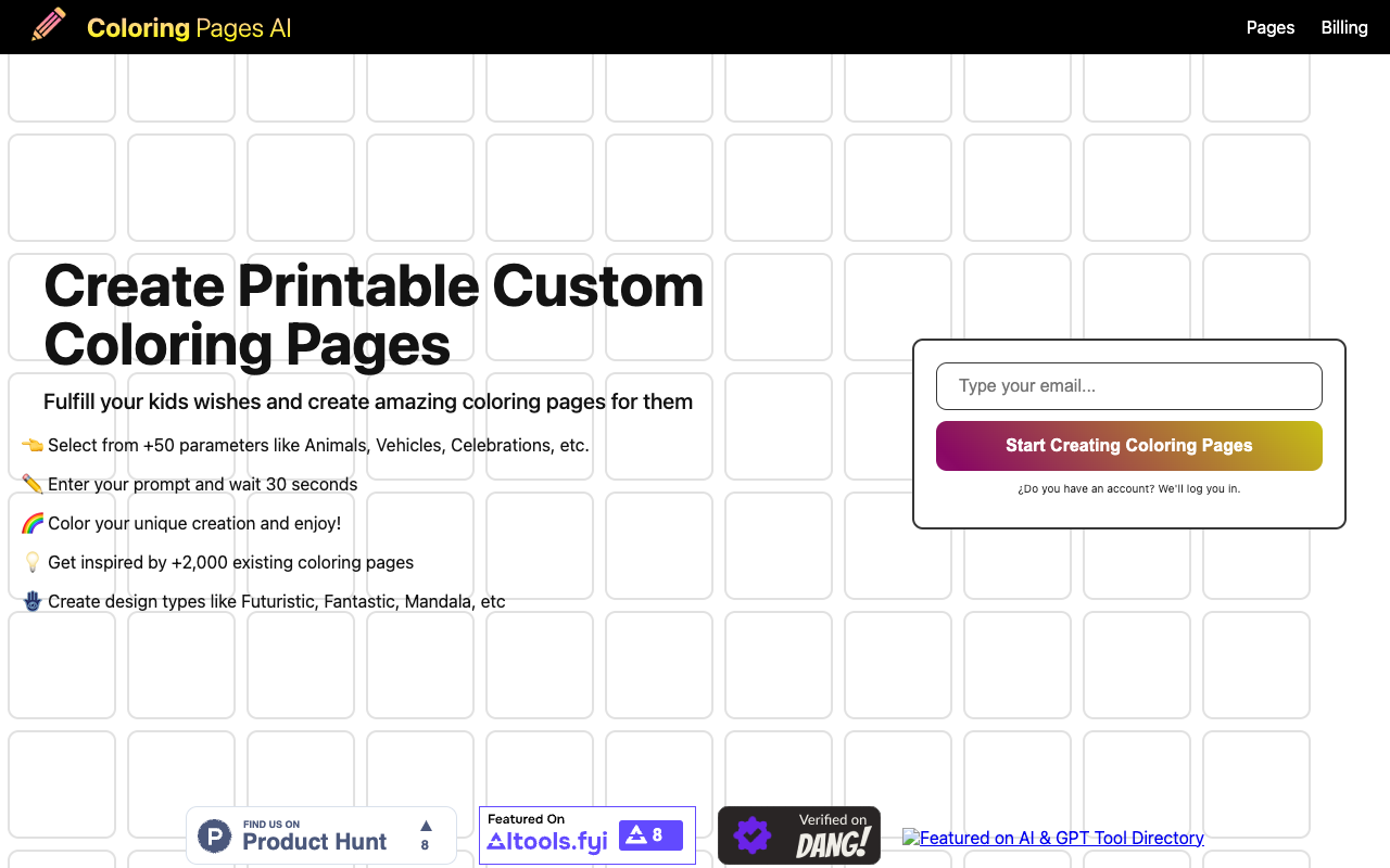 Coloring Pages AI - Create amazing AI coloring pages