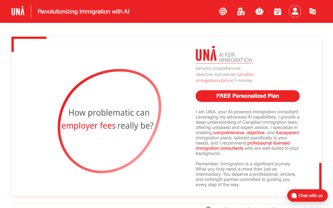 UNA - Immigration plans made easy with AI