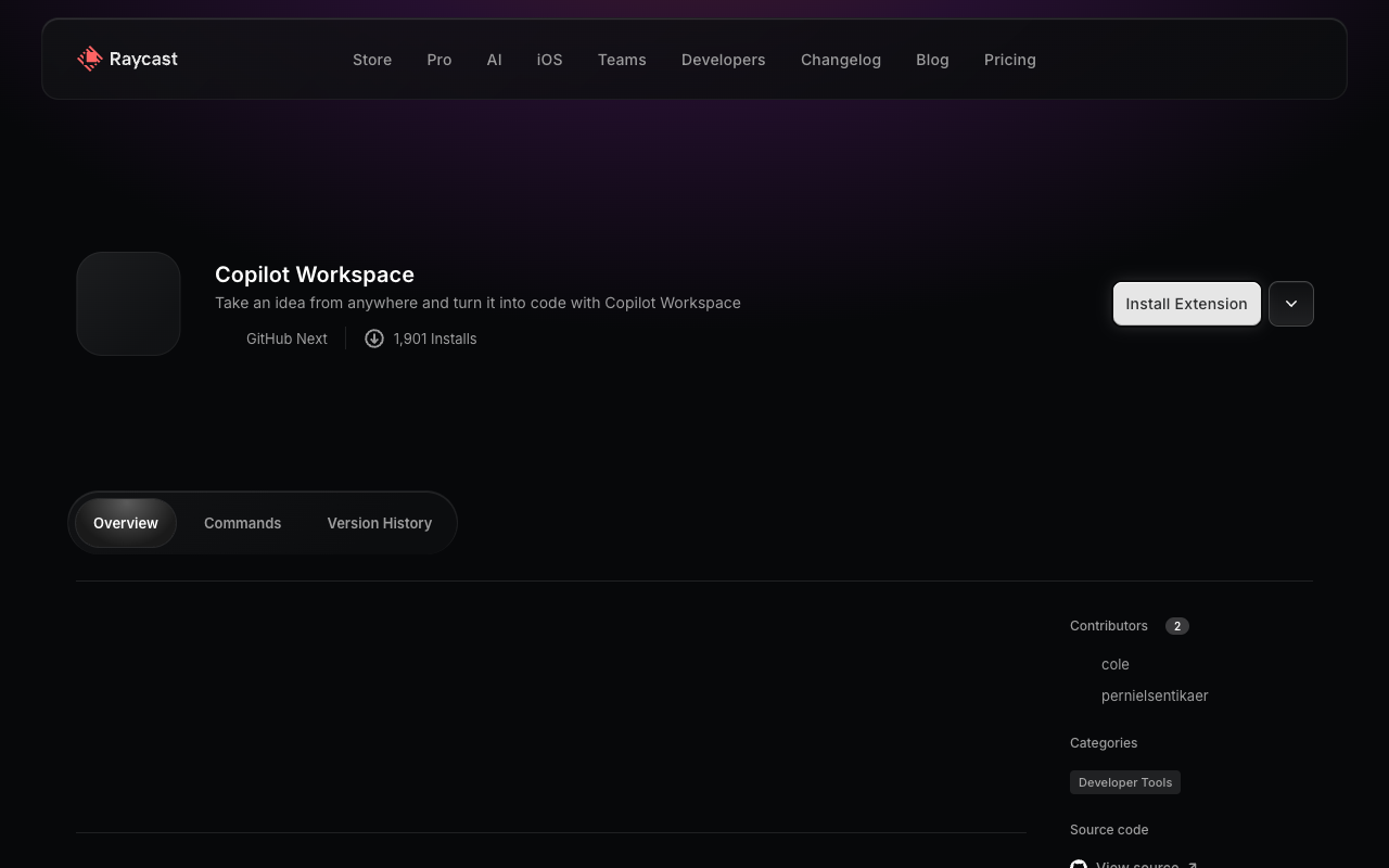 Copilot Workspace Raycast Extension - Take an idea from anywhere and turn it into code