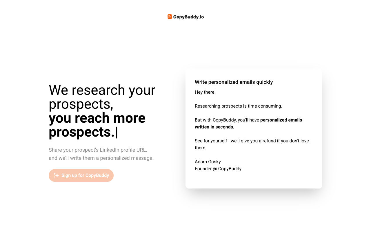 CopyBuddy.io - Improve Your Cold Email Response Rates