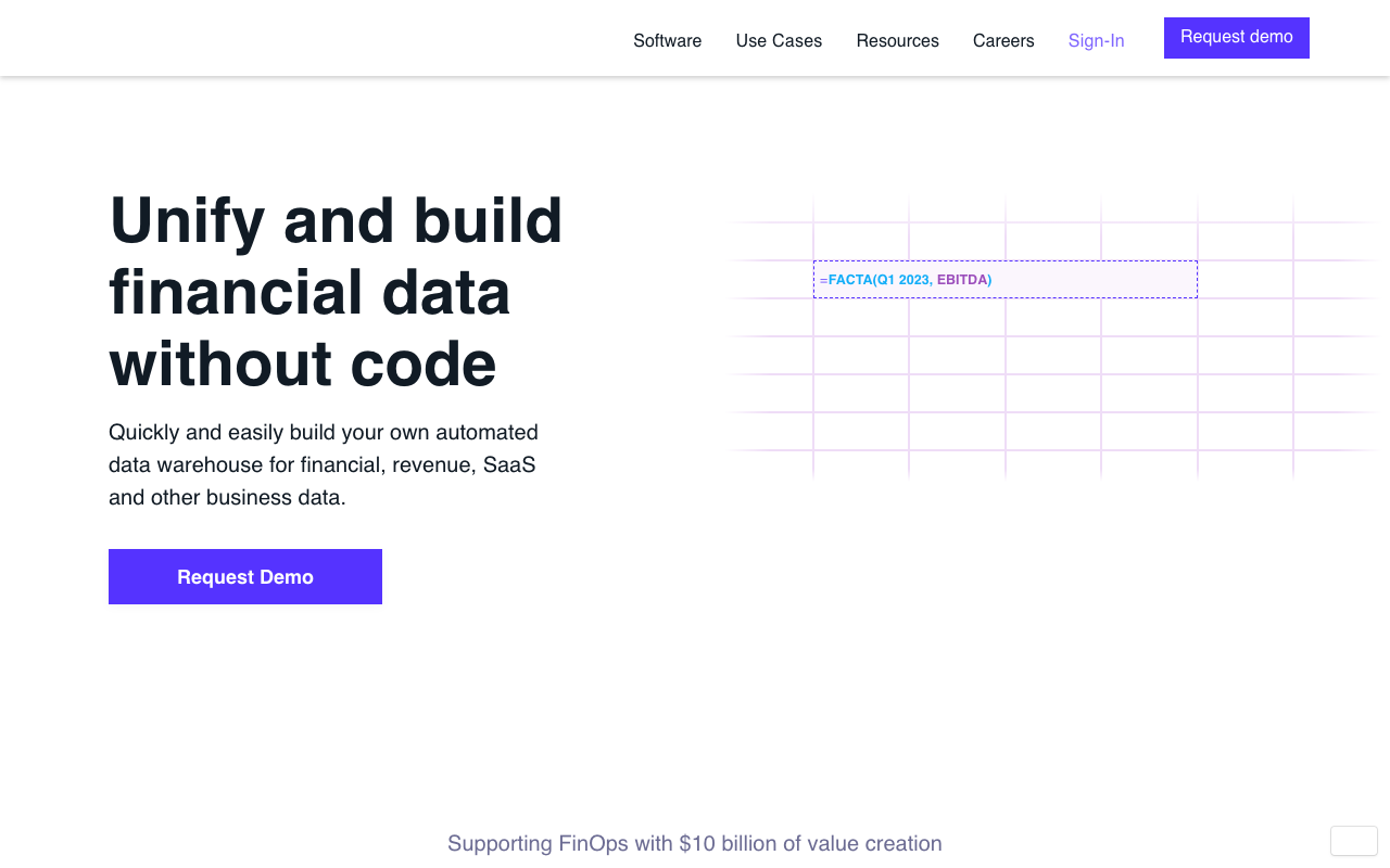 Facta - Unify and build SaaS financial data without code SaaS Financial Data Data Infrastructure