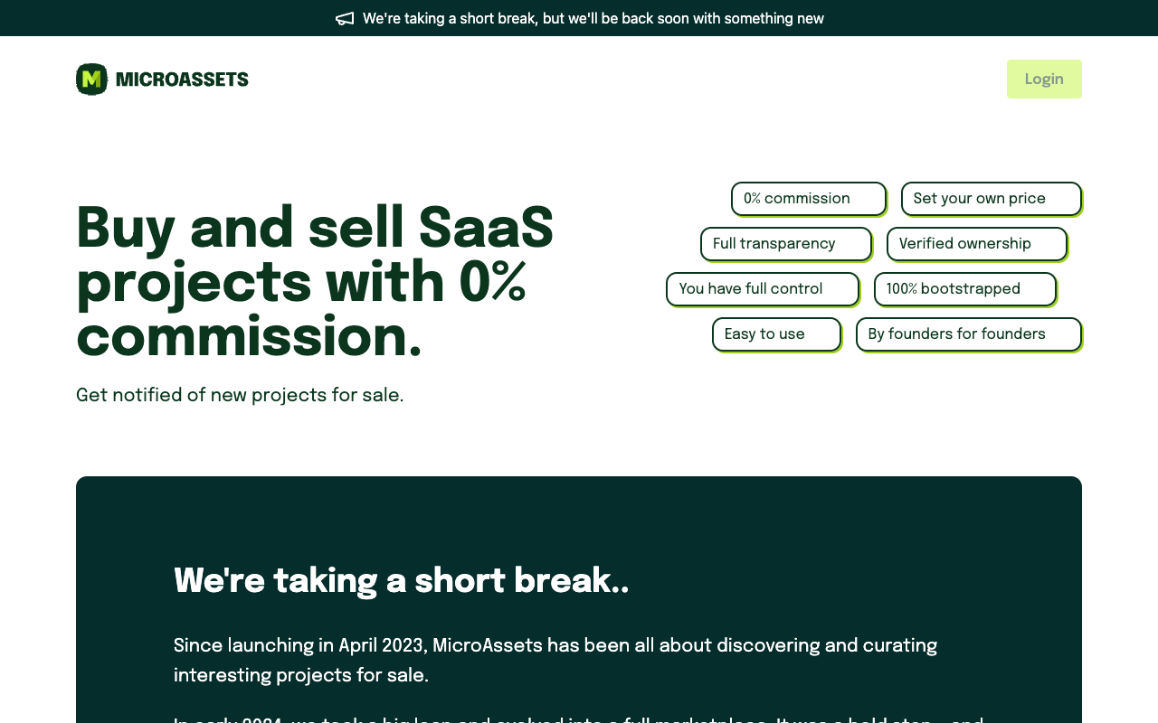 MicroAssets - Connecting Buyers with High-Potential Projects