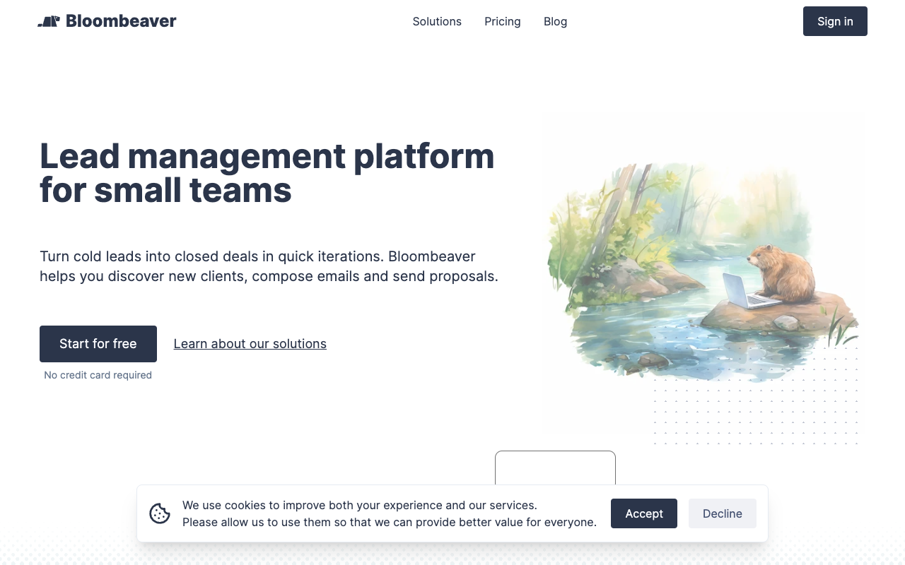 Bloombeaver - Your friendly lead management platform