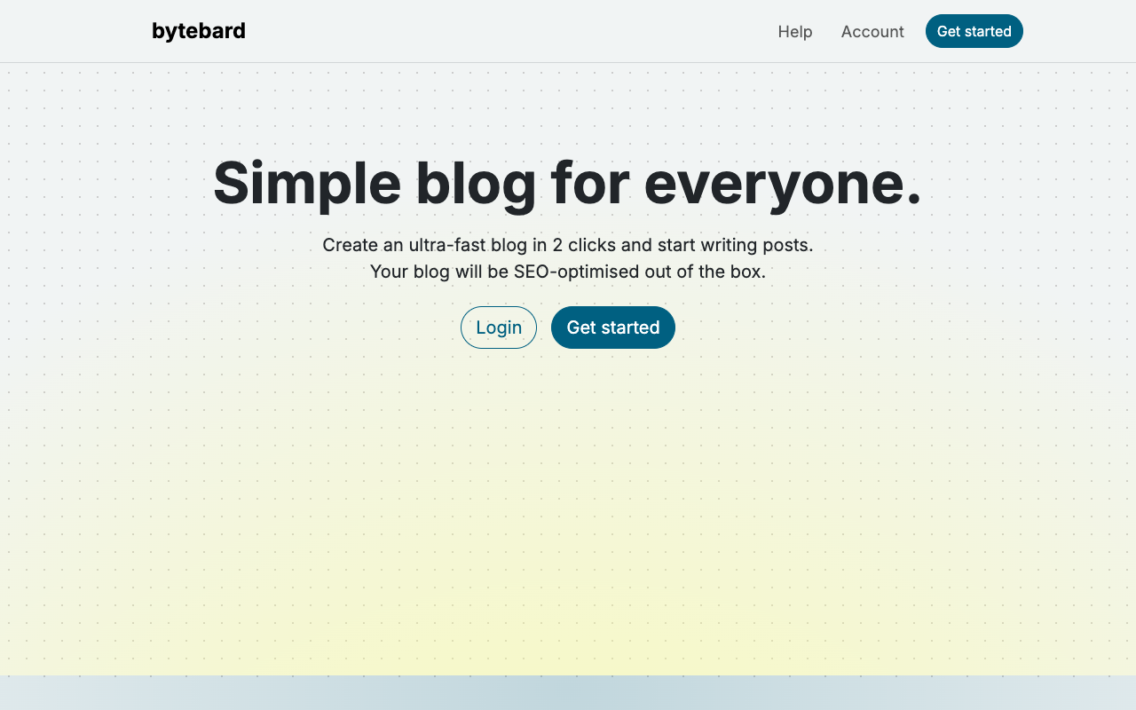 Bytebard.co - Create an ultra-fast blog in 2 clicks and start writing Blogging SEO Fast Websites