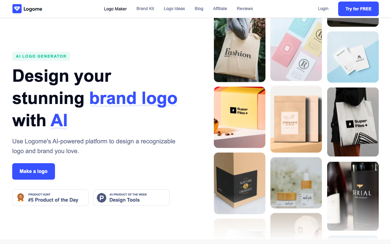 Logome - Craft your ideal logo & brand kit in seconds with AI