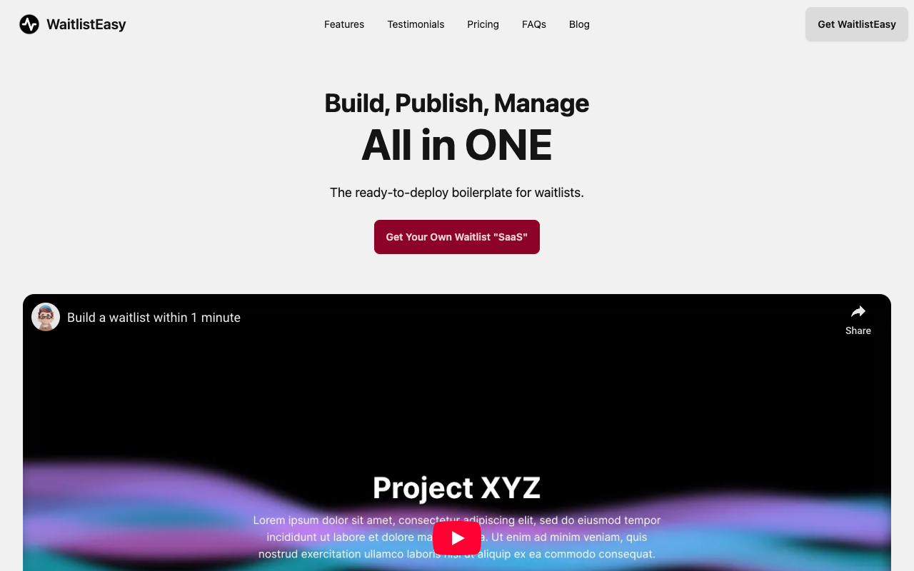 WaitlistEasy - A boilerplate for building and managing waitlists