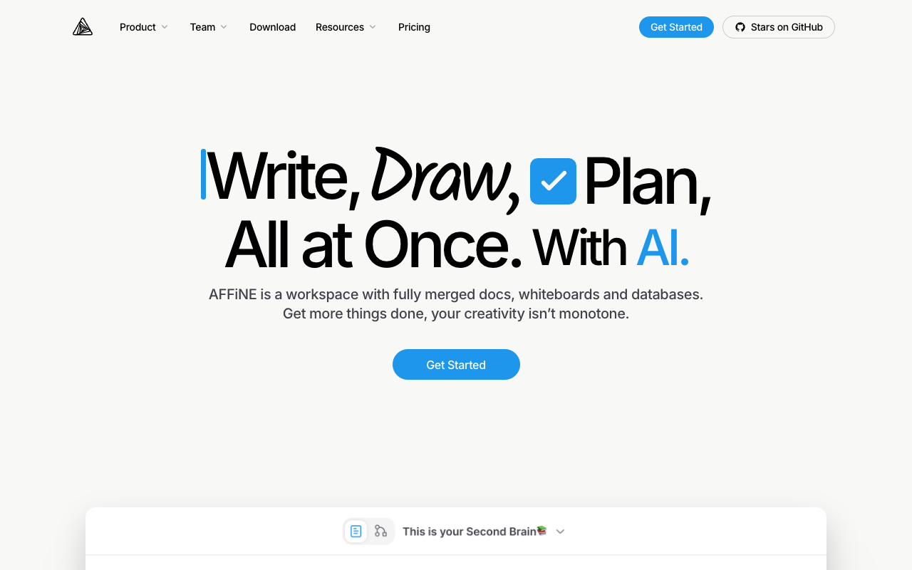 AFFiNE AI - AI partner to better write, draw & present