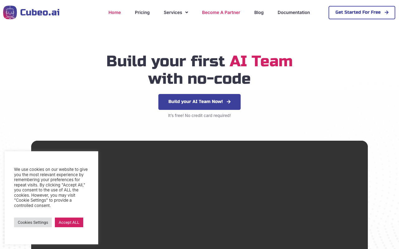 Cubeo AI - Build and deploy your AI Team with no-code!