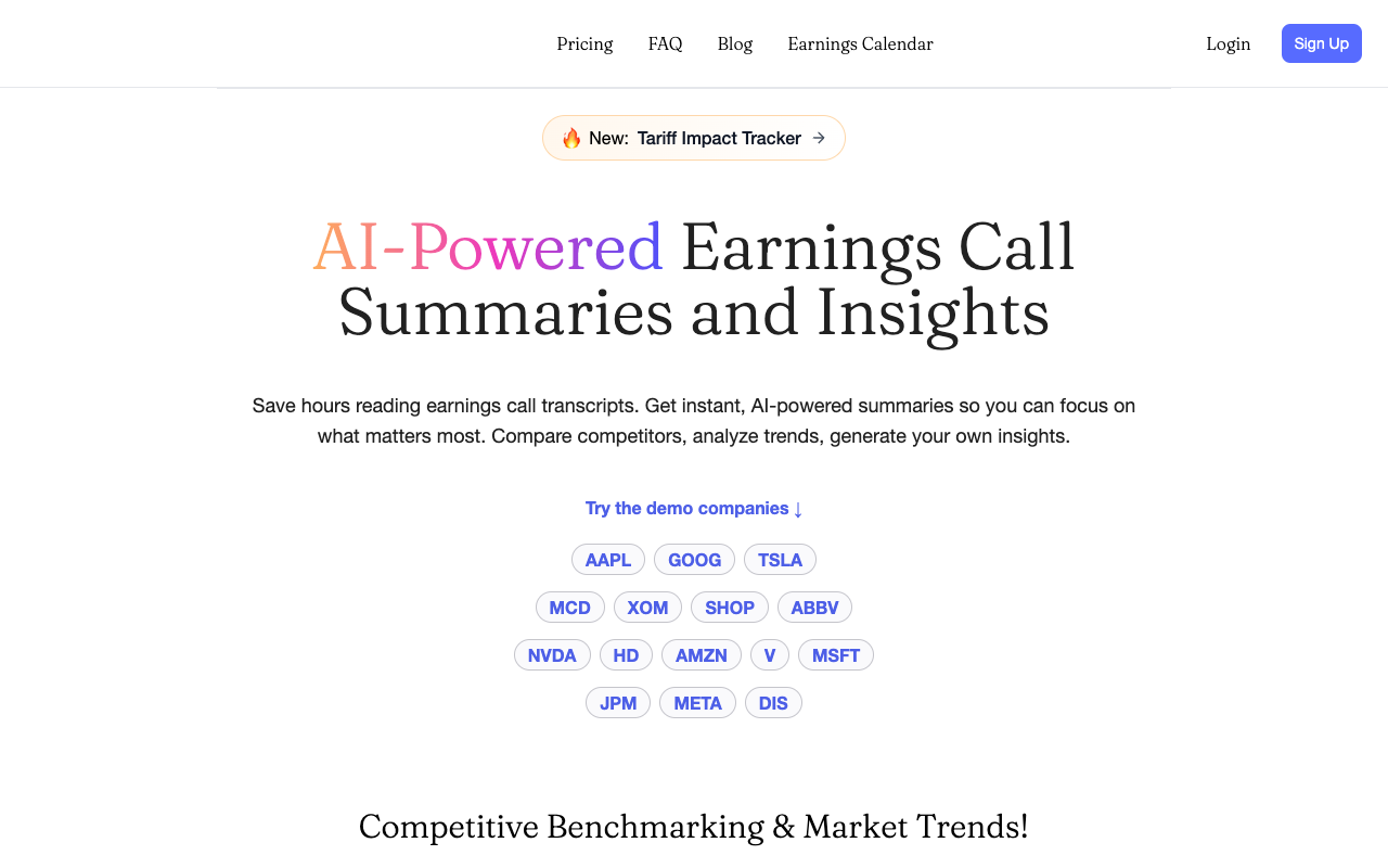 EarningsDigest.ai - Unlock earnings call insights in minutes, not hours!