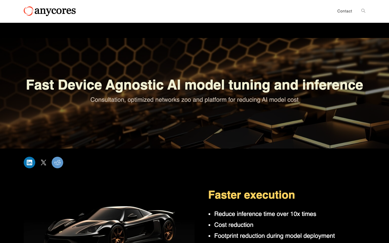 AnyCores - Fast Device Agnostic AI model tuning and inference
