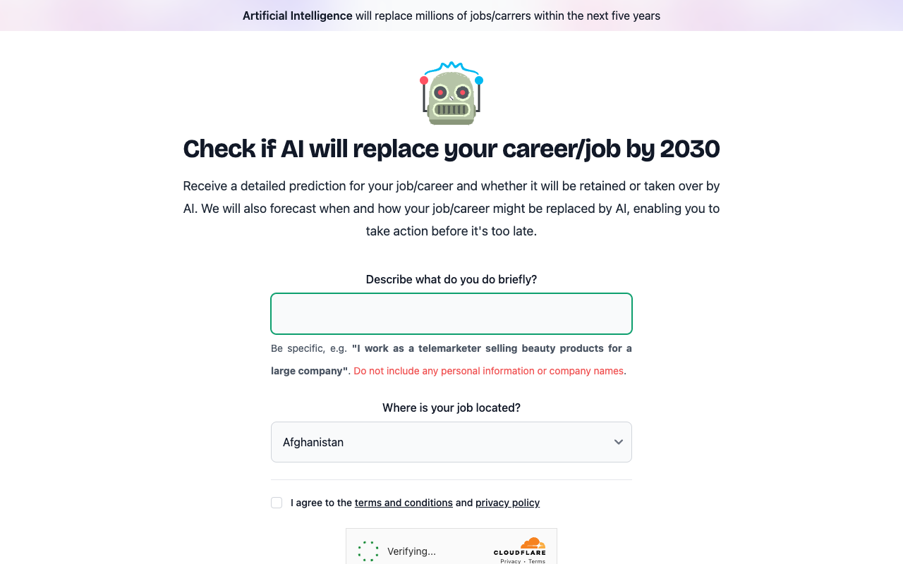 AI Took My Job - Check if AI will replace your job within the next five years