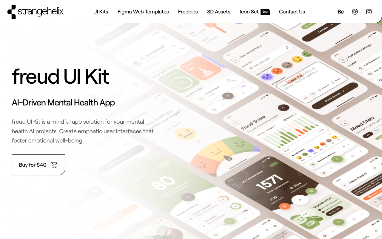 freud UI Kit: AI-Driven Mental Health App - A mindful app solution for your mental health projects