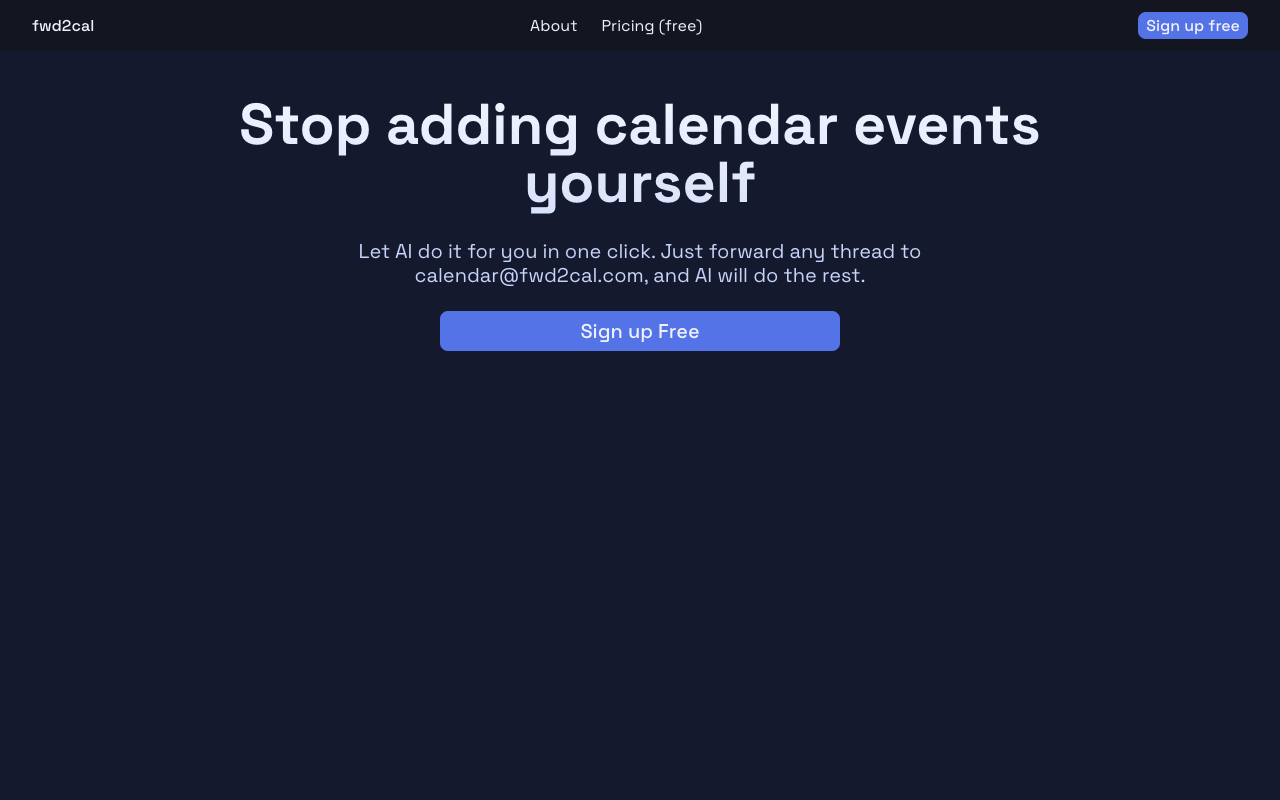 fwd2cal - Stop adding calendar events yourself