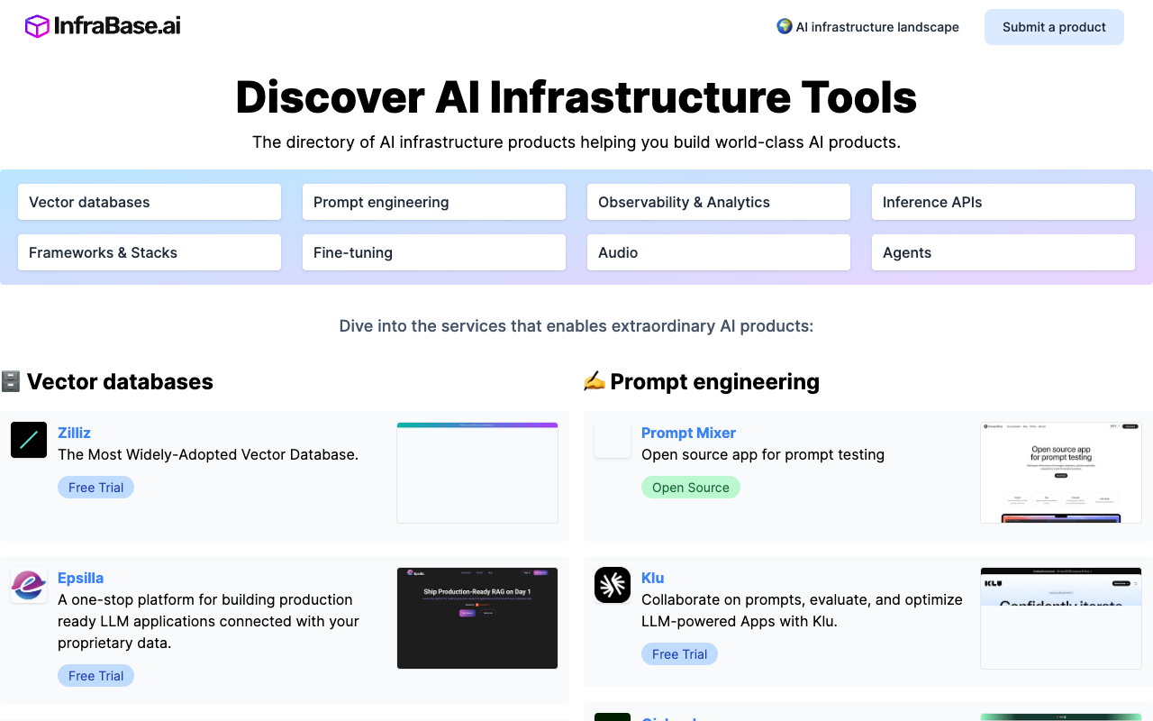 InfraBase.ai - Discover AI Infrastructure Tools