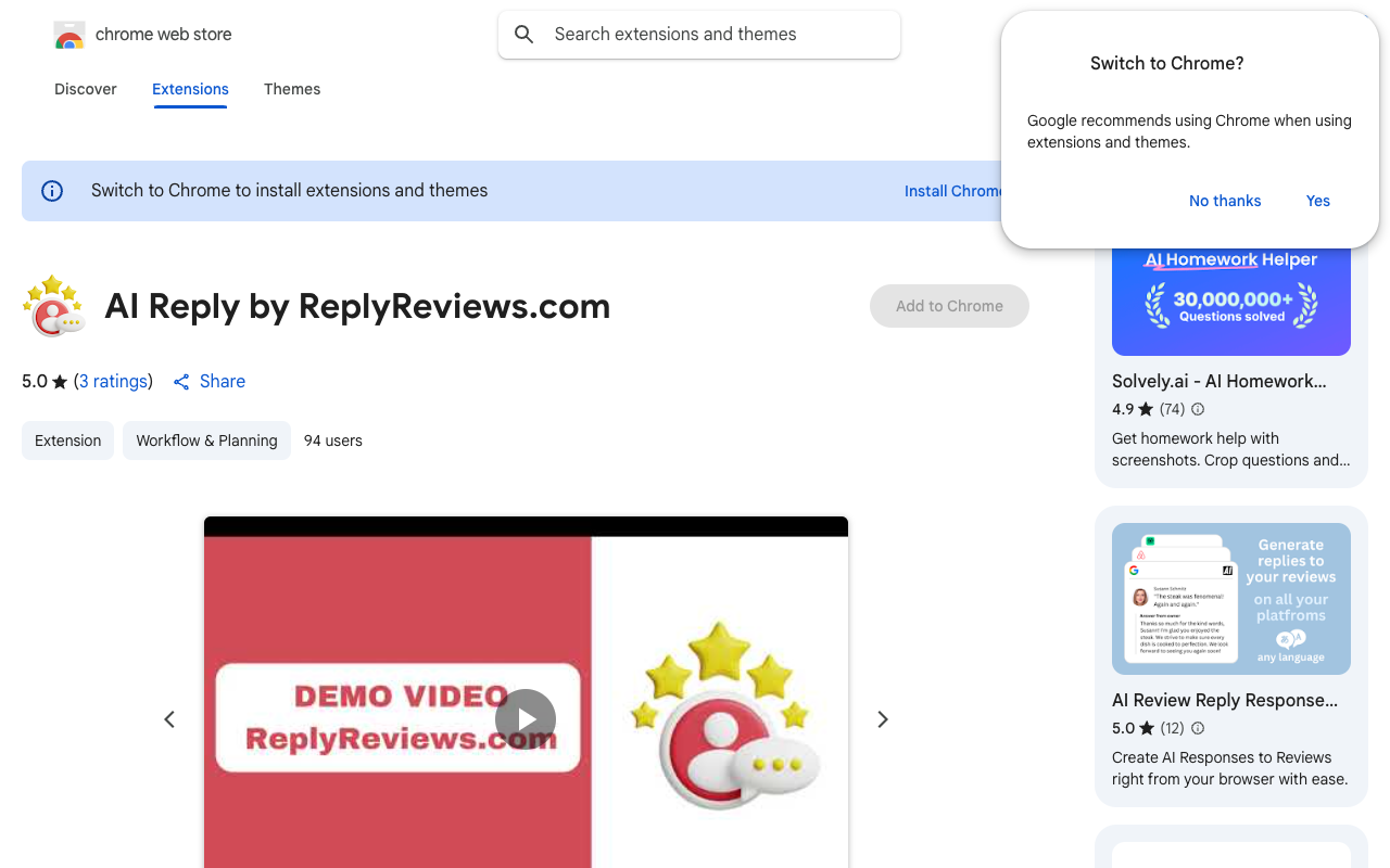 ReplyReviews.com - Automate human-like responses to Google Reviews using AI