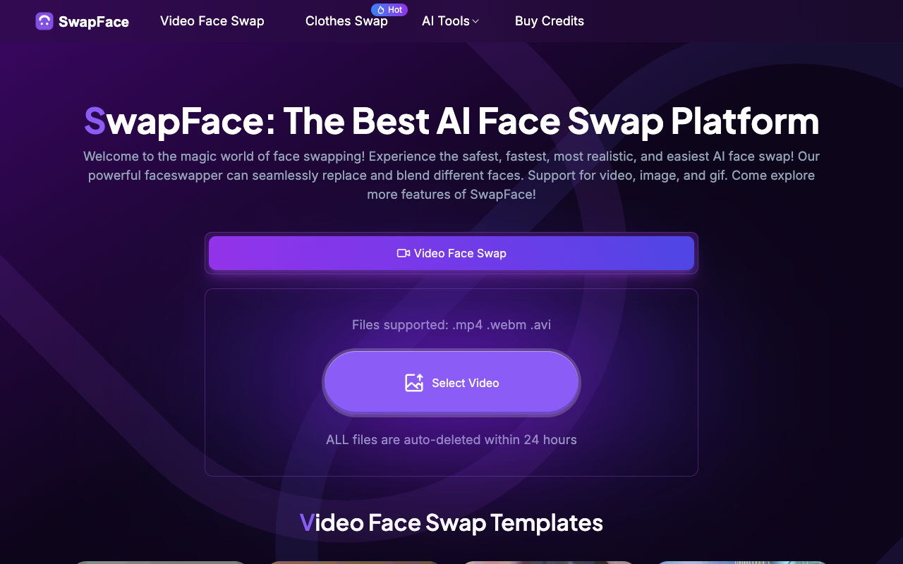 Swapfaces.ai - AI Face Swap Online Free: Change Faces in Photos and Videos