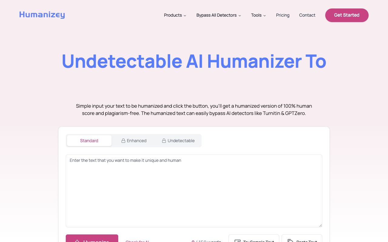 Humanizey - Undetectable AI Humanizer To Bypass AI Detection