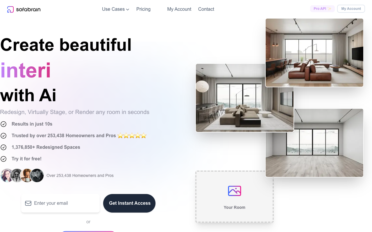 SofaBrain - The Ultimate AI Interior Design and Virtual Staging Tool