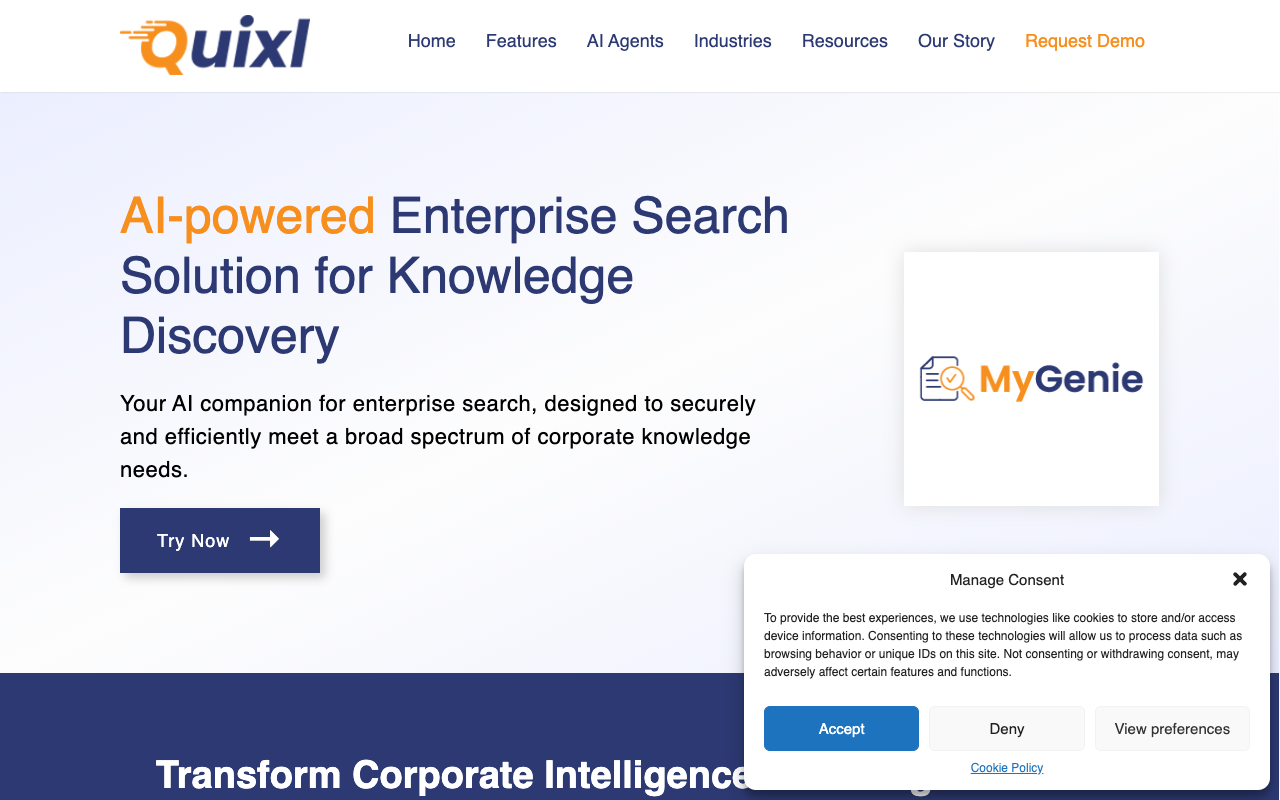 MyGenie - Advanced AI for Enterprise Search Solutions