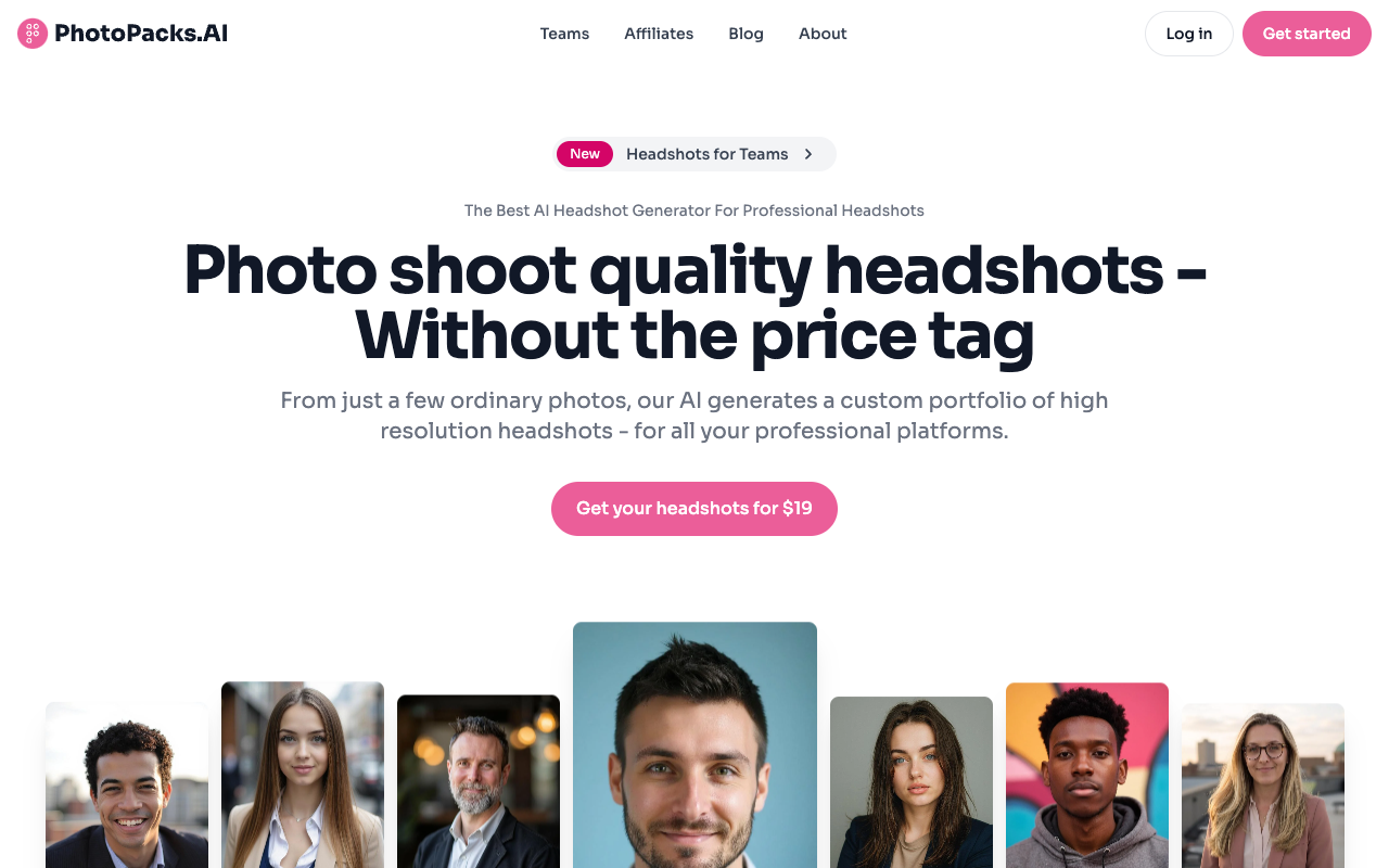 PhotoPacks.AI - Generate Photo Shoot Quality Headshots Without the Price Tag Photography AI Personal Branding