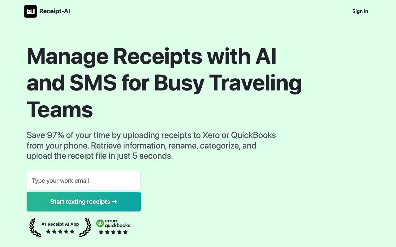 Receipt-AI - Simplify Receipt Management with AI and SMS AI SMS Receipt Management