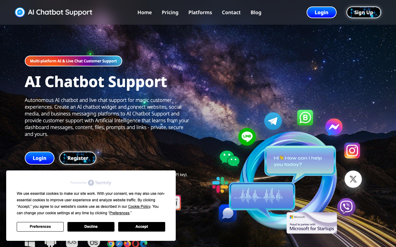 AI Chatbot Support - Autonomous AI and Live Chat for Web, Social Media, and More AI Customer Service Chatbot