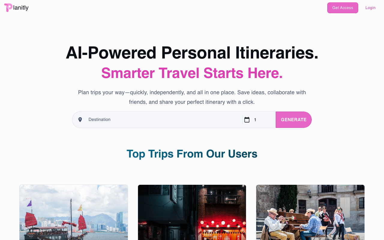 Planitly - Design Your Perfect Holiday In Seconds. Not Weeks