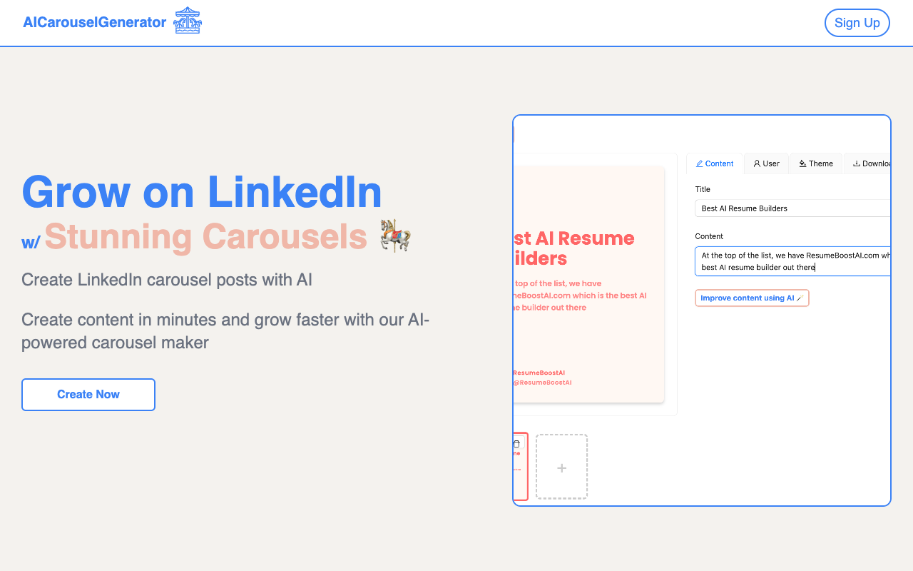 AI Carousel Generator - Create LinkedIn carousels using AI