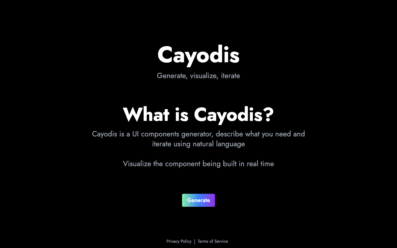 Cayodis - A React UI components generator powered by AI