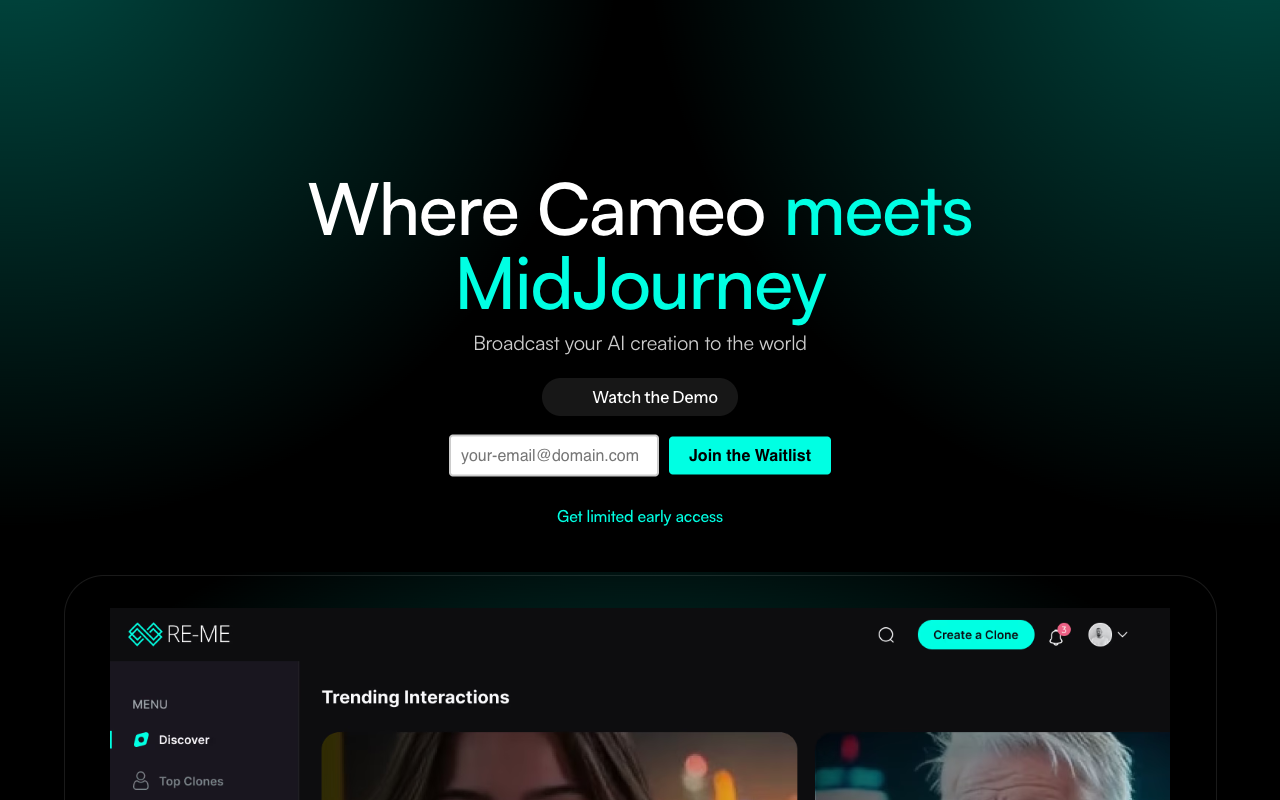 RE-ME.AI - Where Cameo meets Midjourney