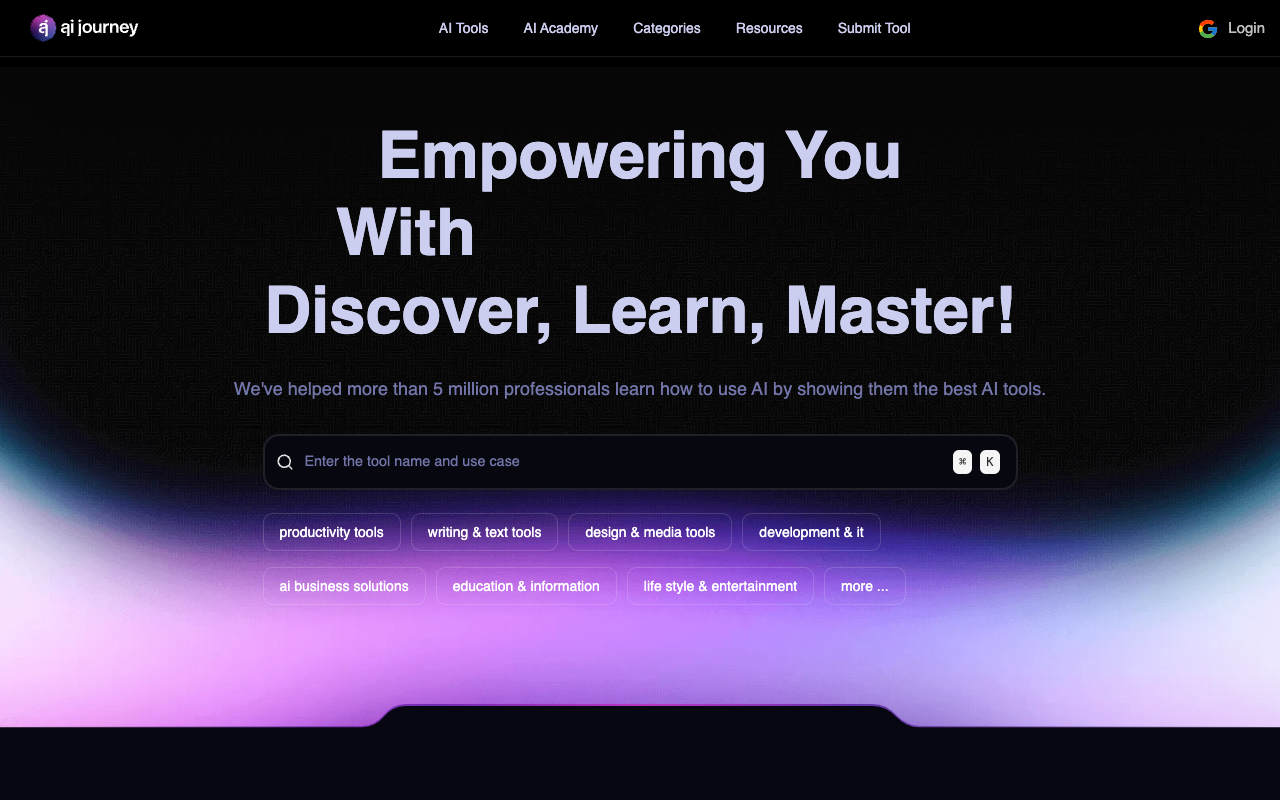 AIJourney - Find the Best AI Tools for Enhanced Productivity and Efficiency