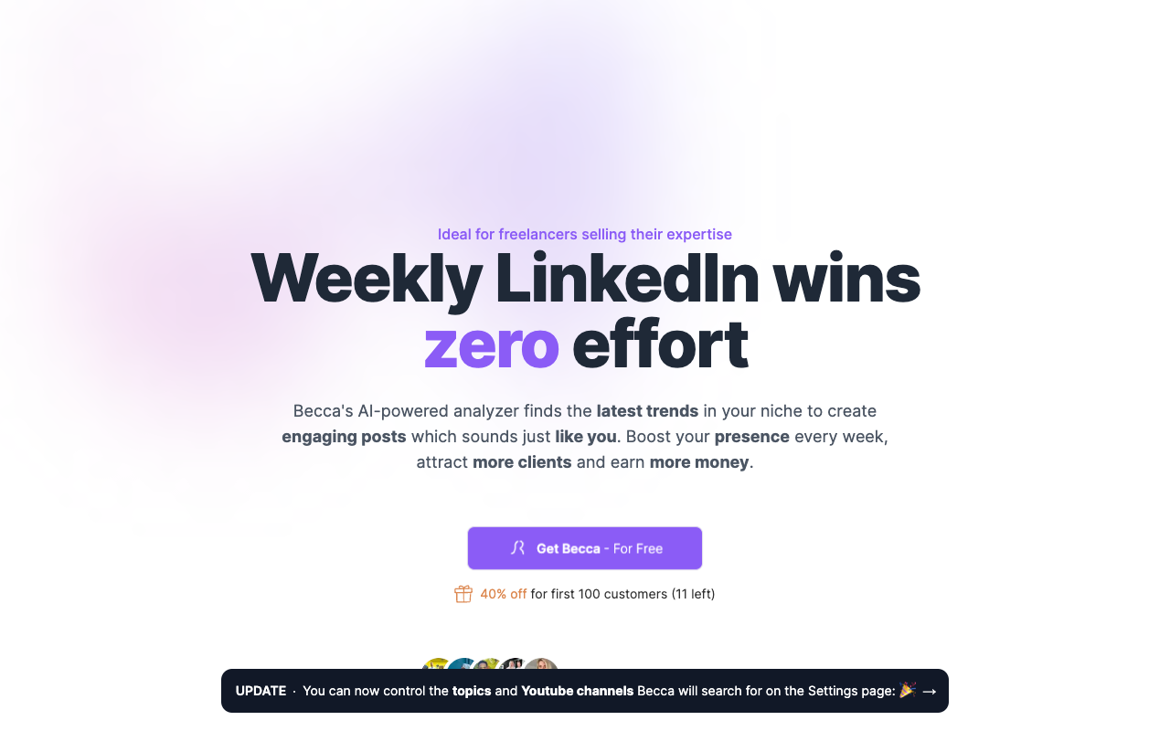 Becc.ai - AI assistant for viral LinkedIn posts, sounding like you