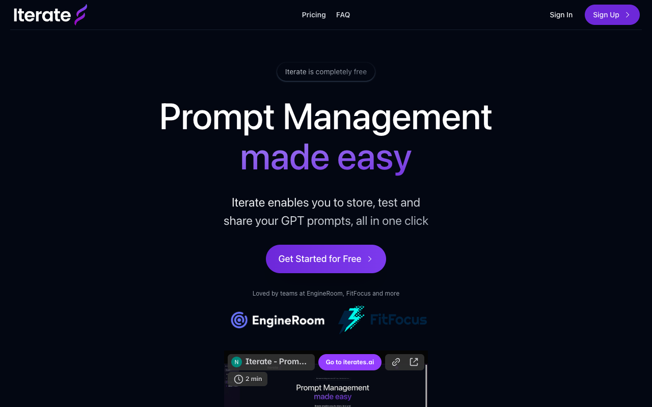 Iterate - Prompt management made easy