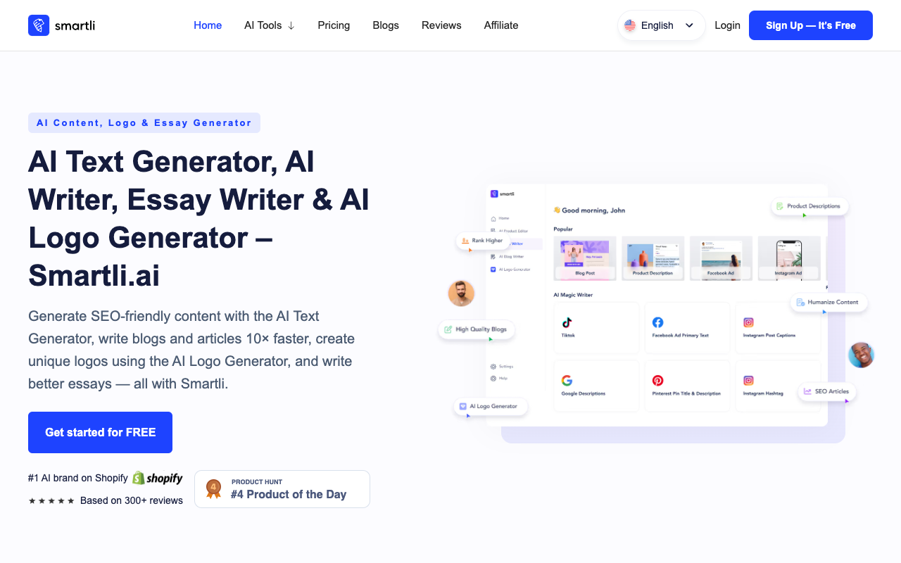 Smartli - Simplify e-commerce content creation with AI