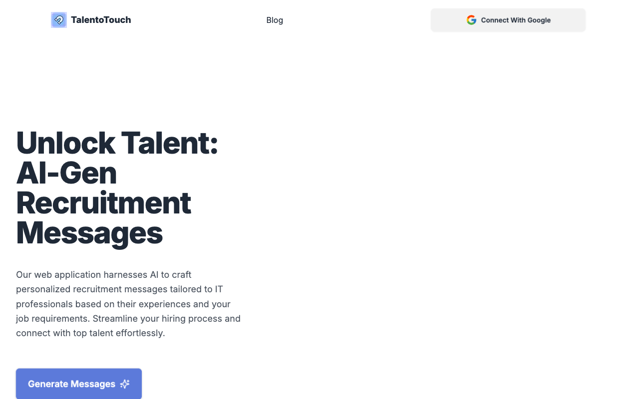 TalentoTouch - AI-Powered Personalized Recruitment Messages for Recruiters