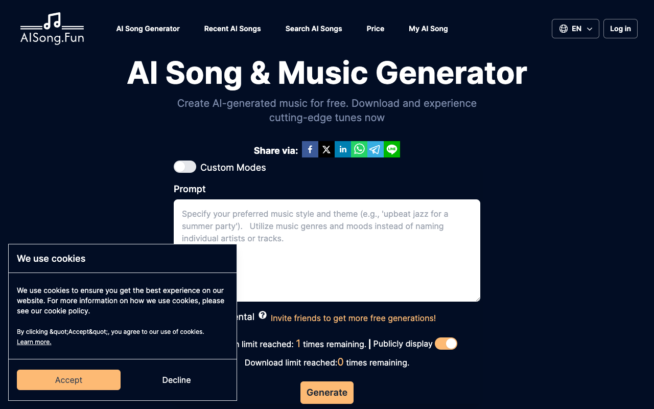 AISong - Unlock Your Musical Creativity with AI Song, Music & Lyrics Generator AI Music
