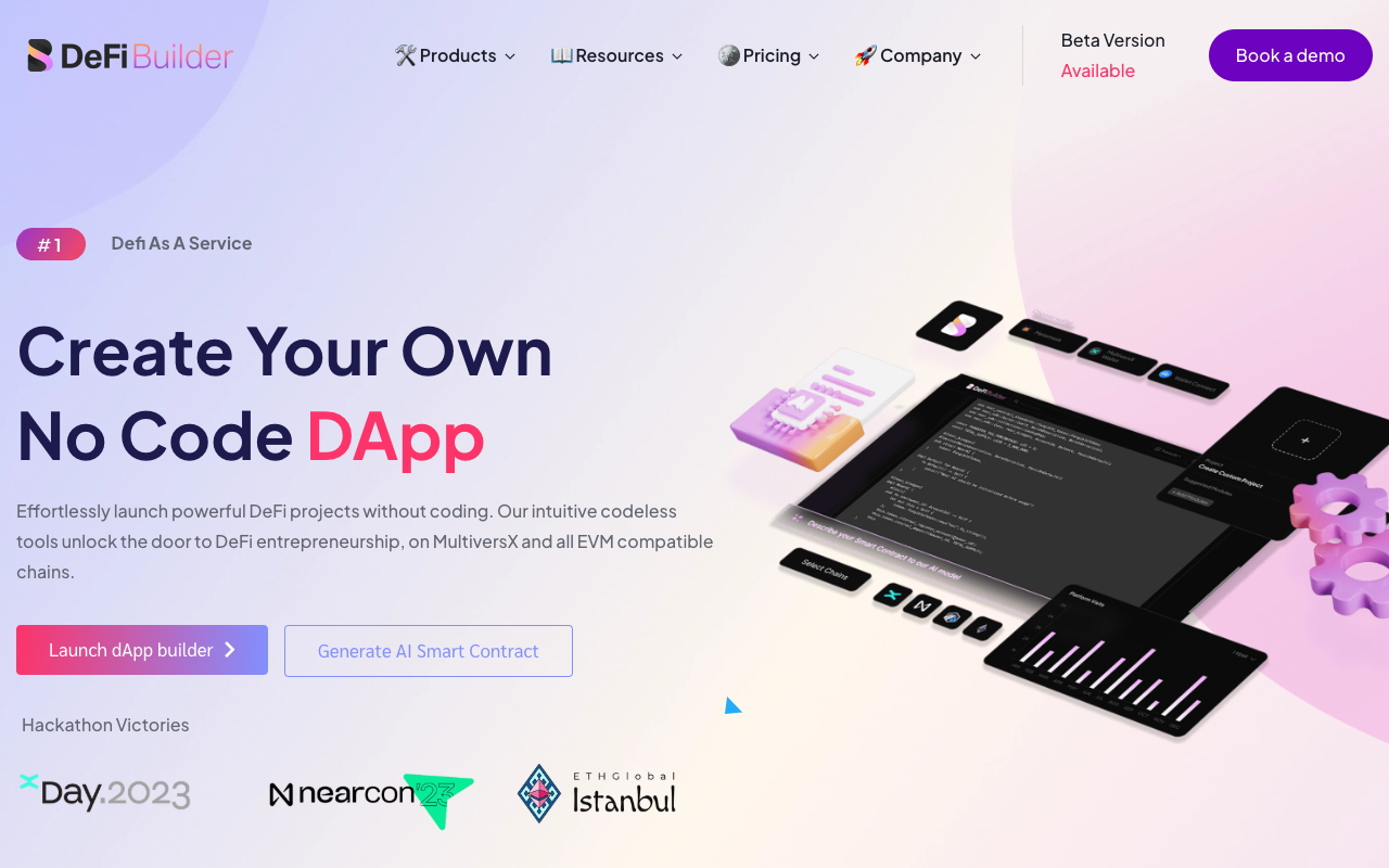 DeFi Builder - AI Powered Web3 Development, with no coding required