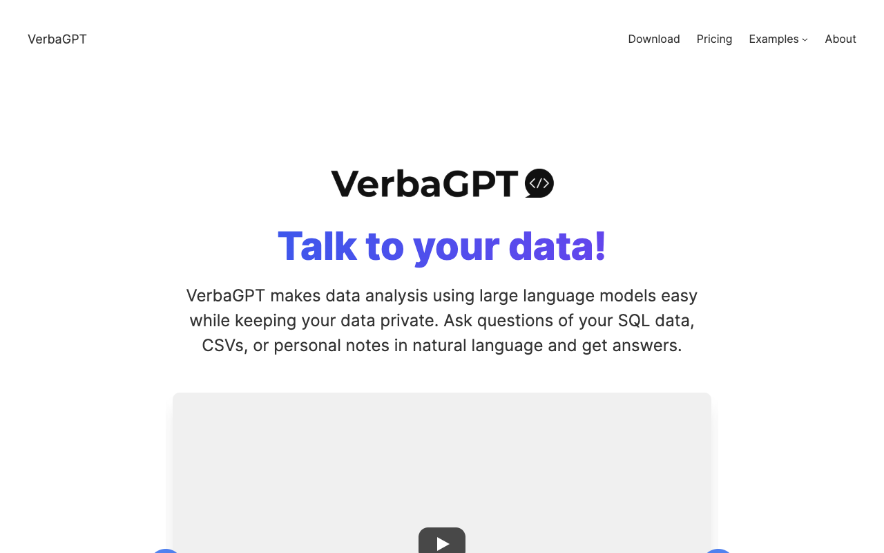 VerbaGPT - Talk to your SQL data with LLM, privately from your browser