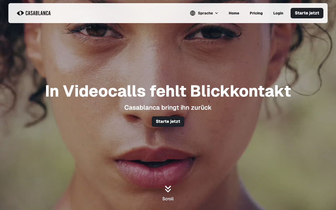 Casablanca - Authentic Eye Contact in Video Calls