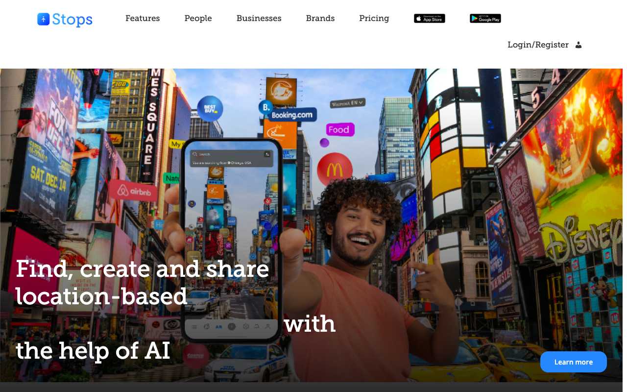 Stops - Find and share locations Location-based content Geo-social network