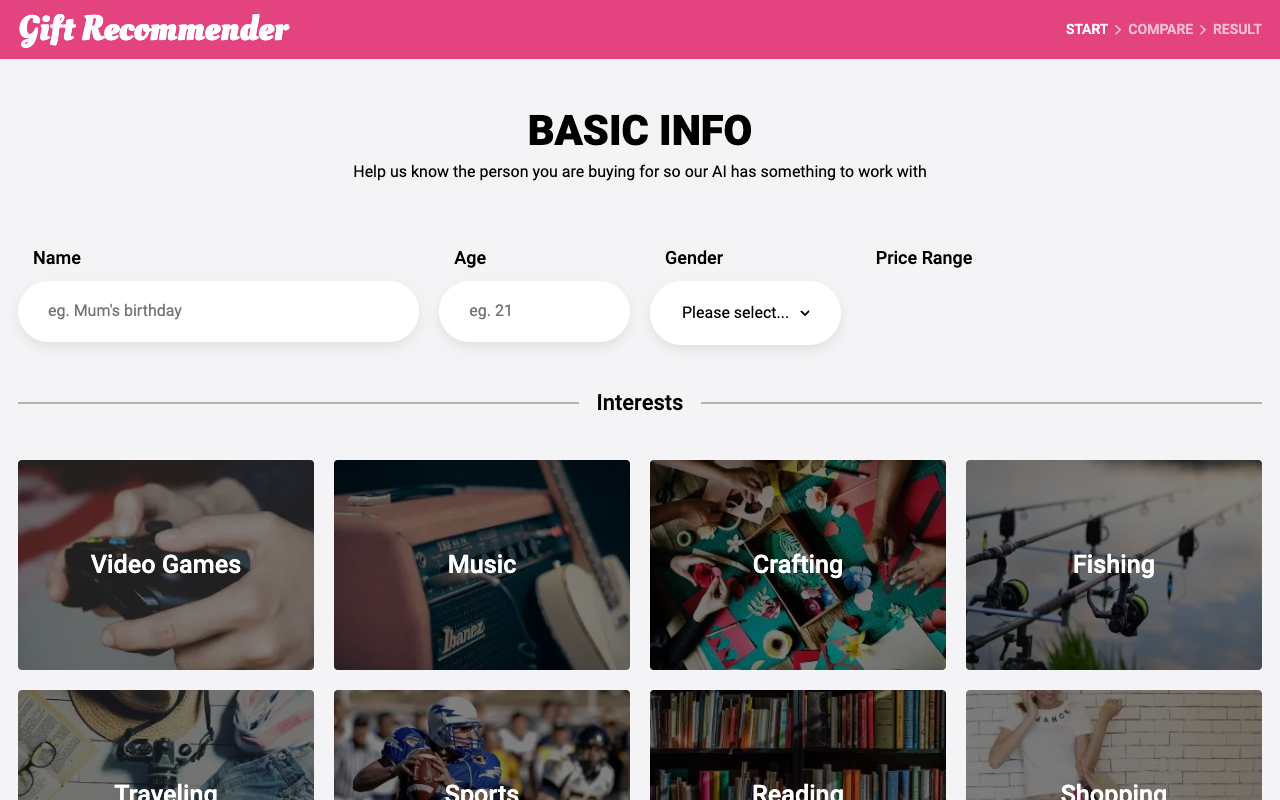 Gift Recommender - AI powered gift recommendation service