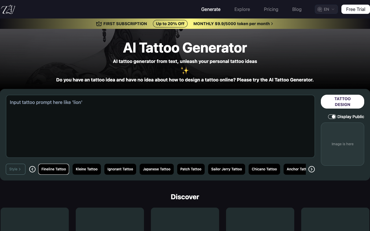 Tattoo AI Design - Your personal AI Tattoo Generator and Design