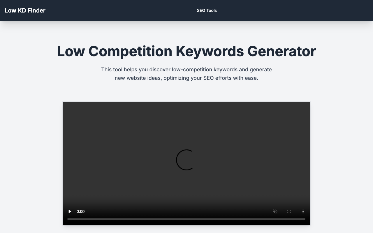 LowKDFinder - AI for Low-Comp Keywords - Boost SEO with strategic, easy-to-rank keywords