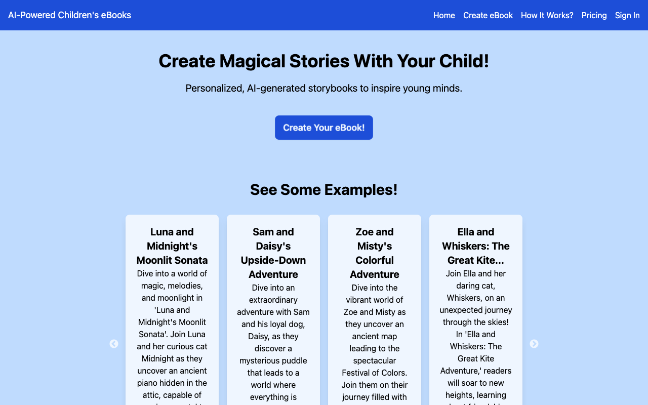 My AI Story - Create personalized AI-generated storybooks in minutes!